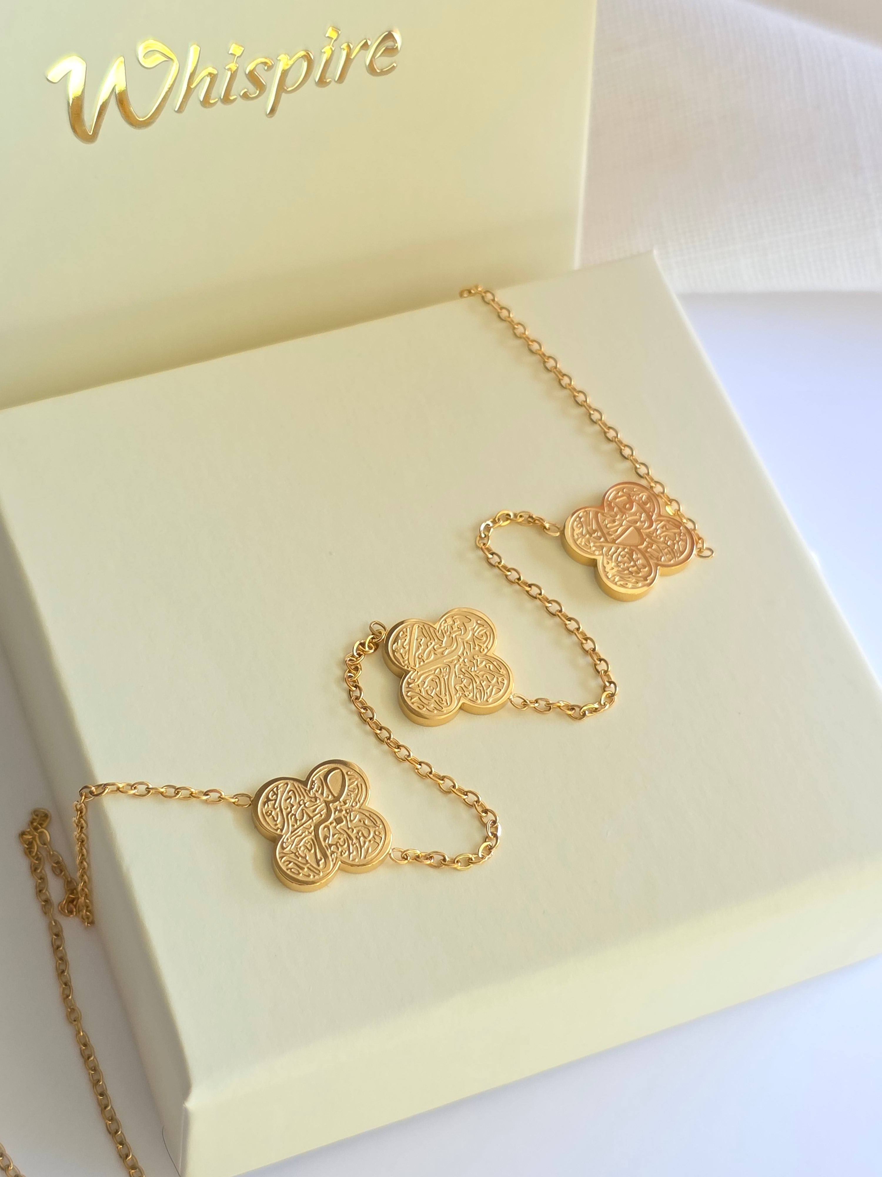 Patience, Gratitude, and Trust Floral Motif Necklace