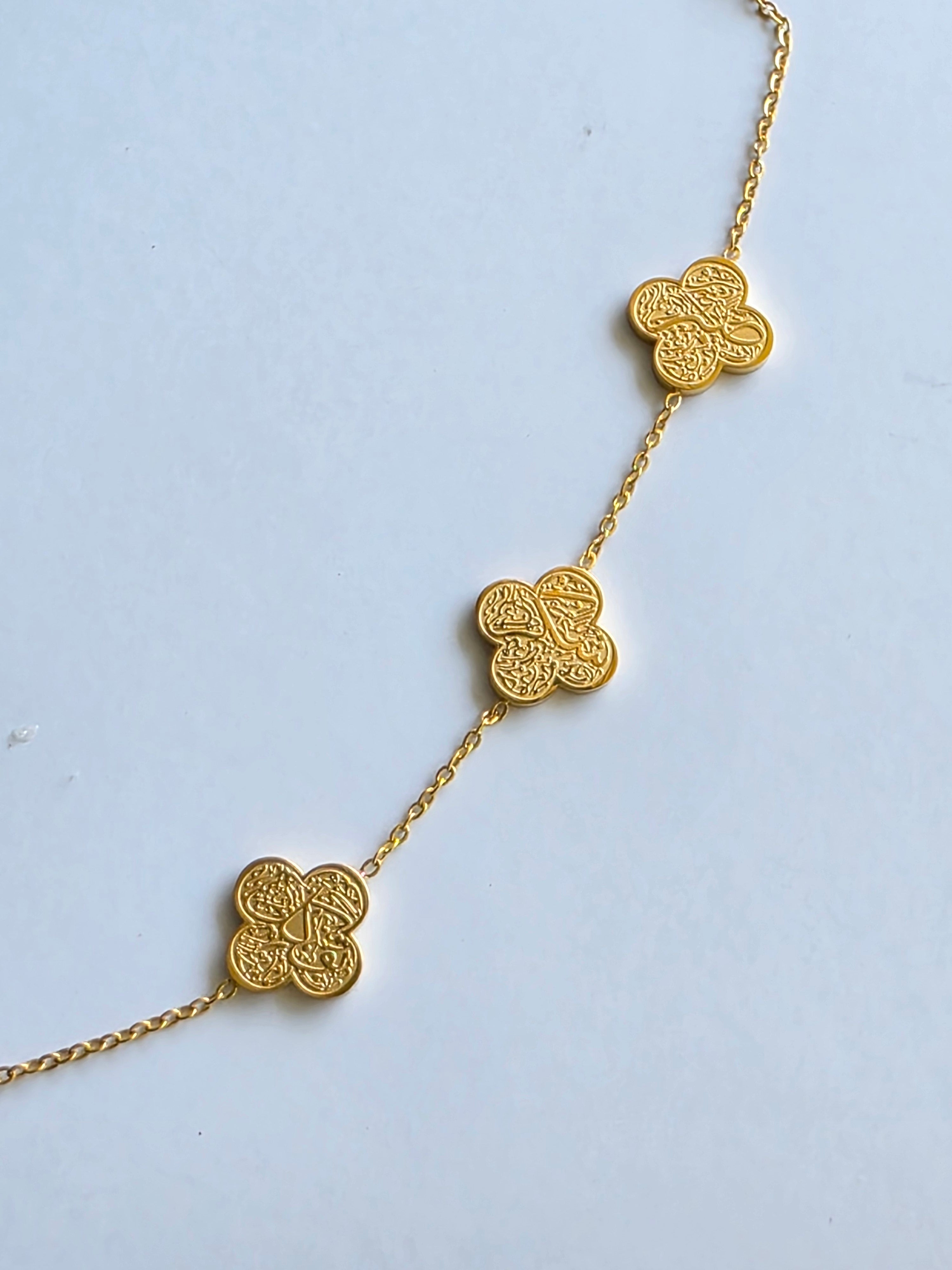 Patience, Gratitude, and Trust Floral Motif Bracelet