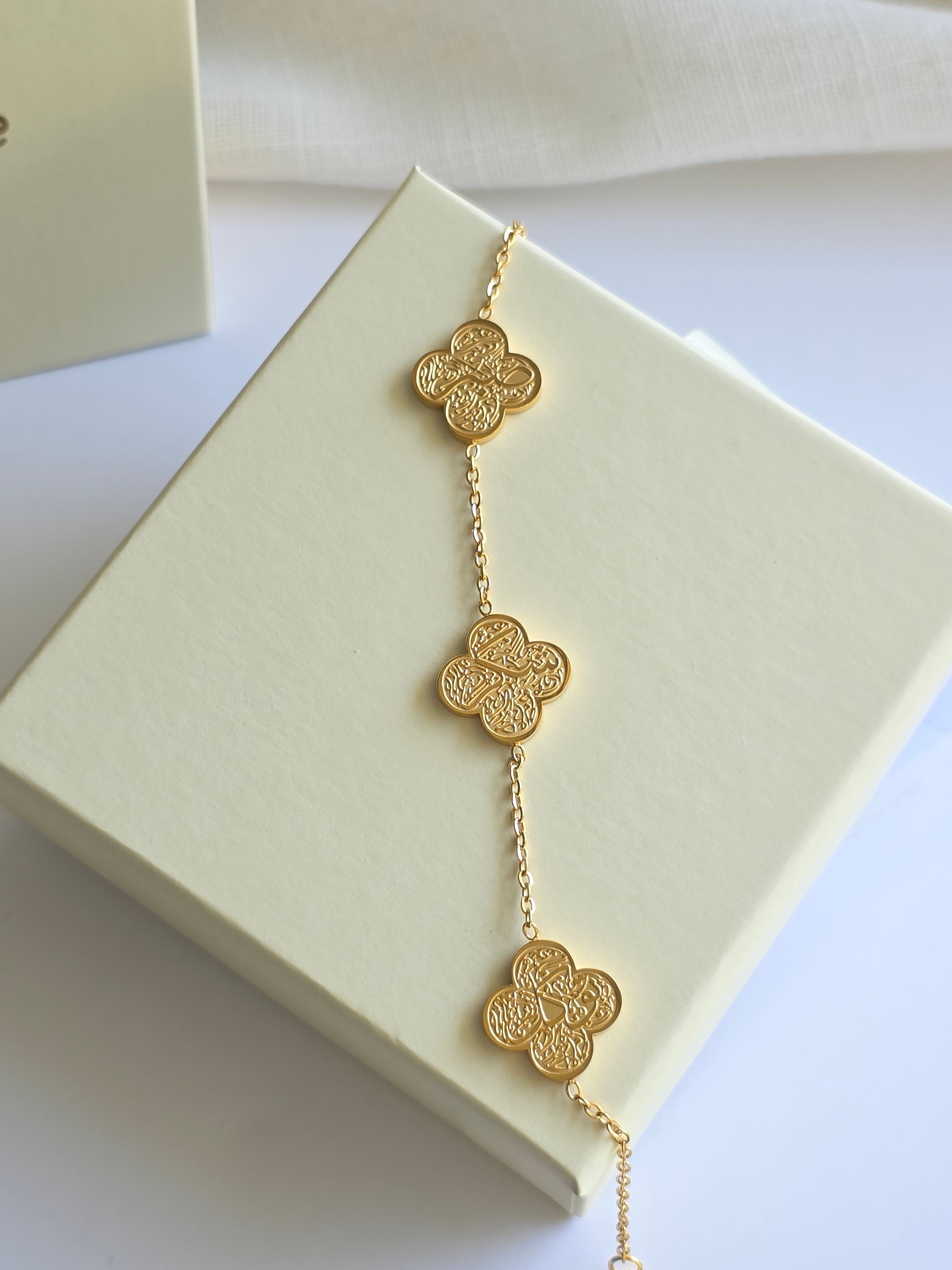 Patience, Gratitude, and Trust Floral Motif Bracelet