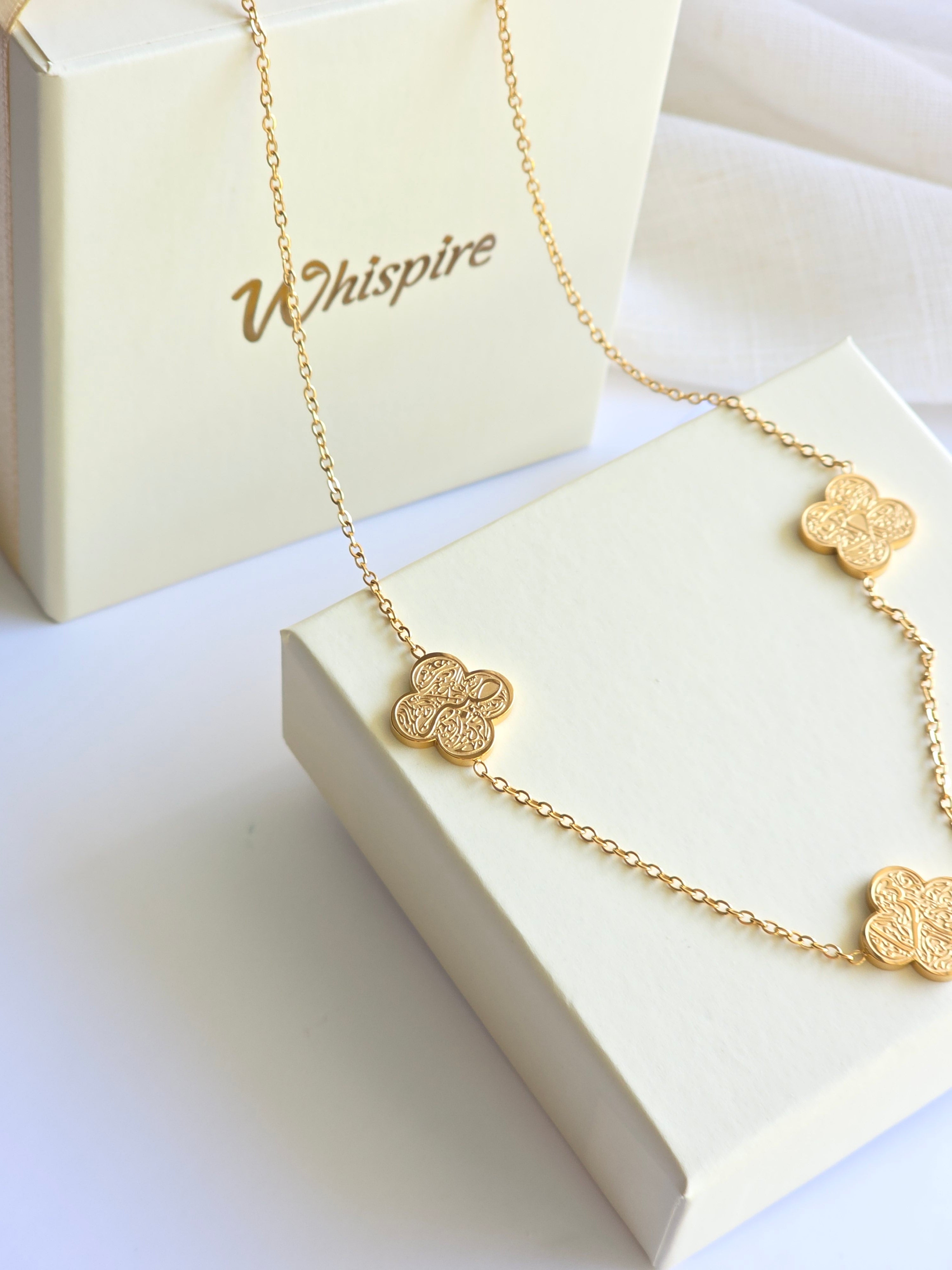 Patience, Gratitude, and Trust Floral Motif Necklace