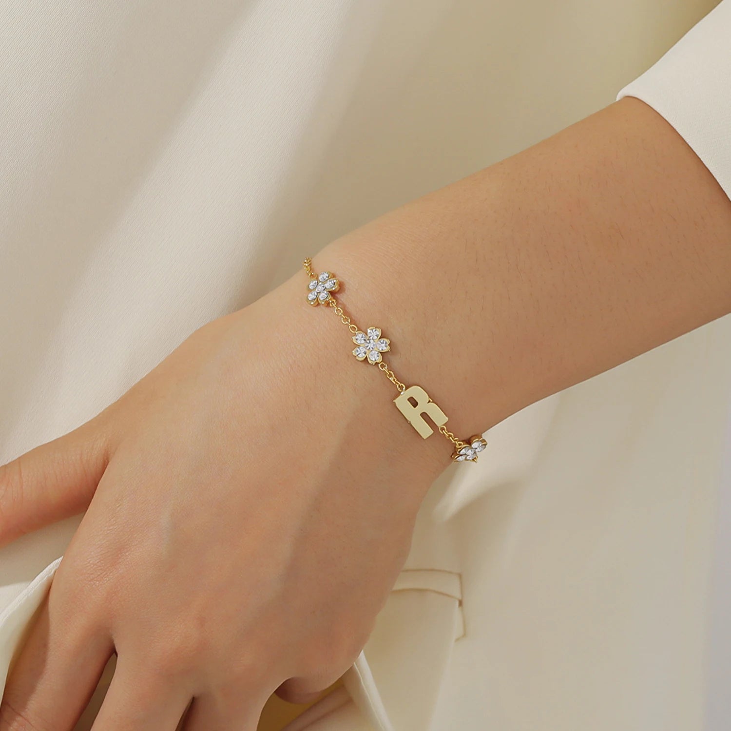 Initial Daisy Bracelet