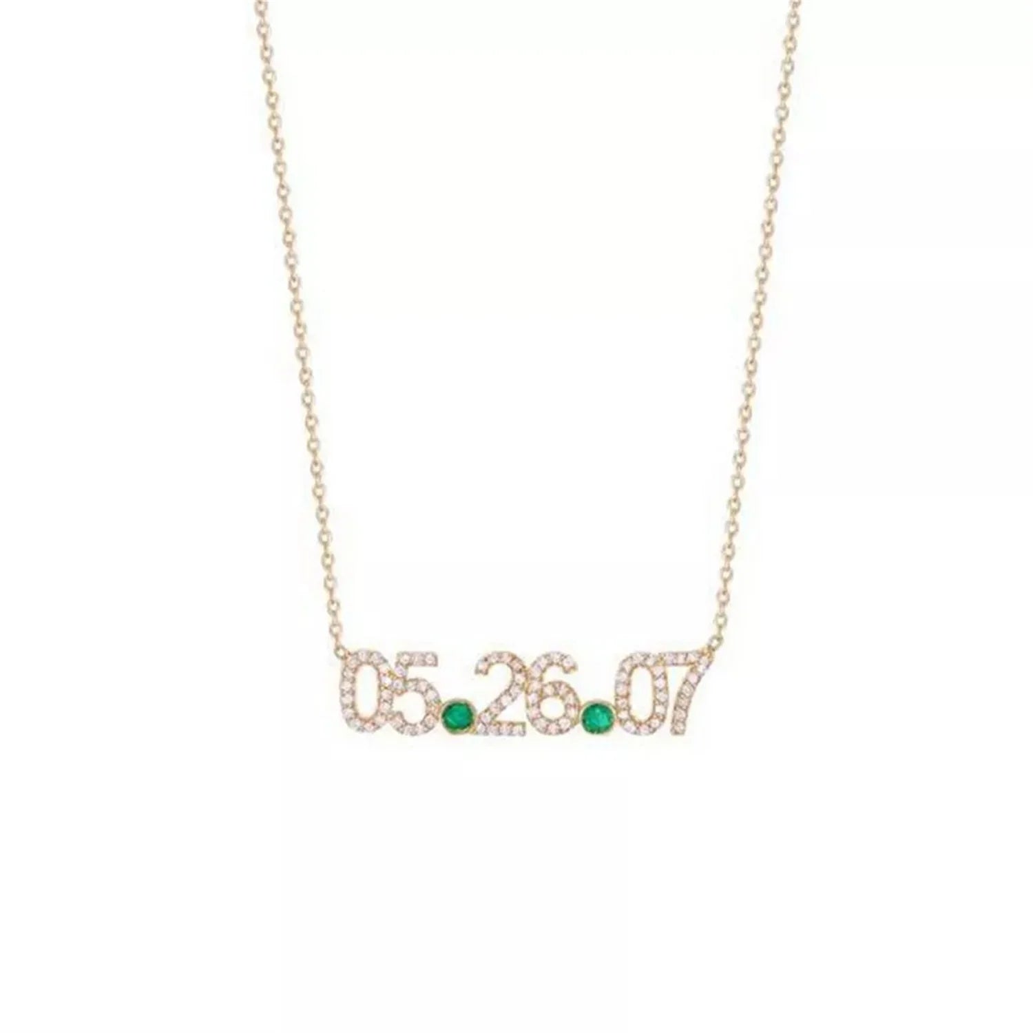 Date Necklace With Birthstone