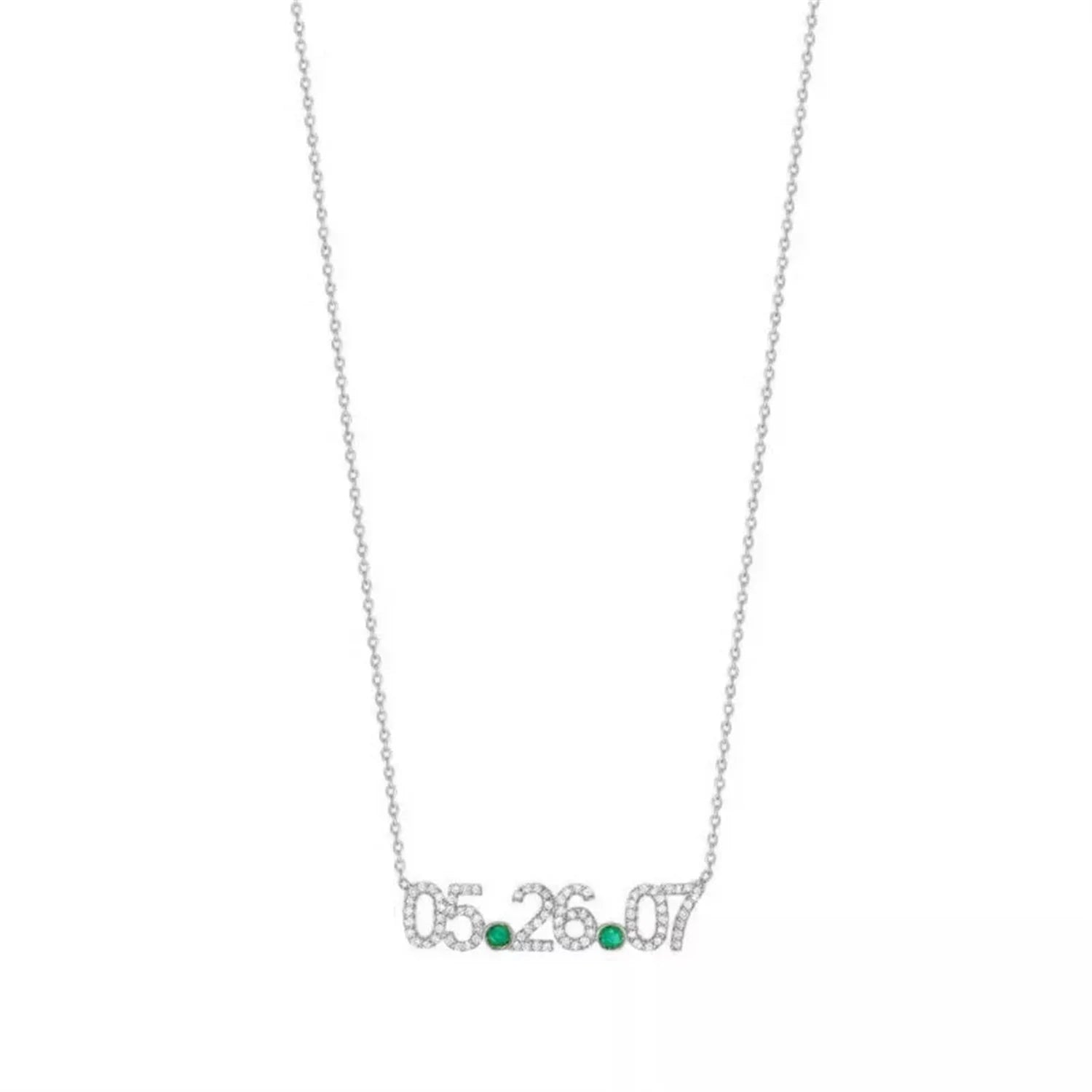 Date Necklace With Birthstone