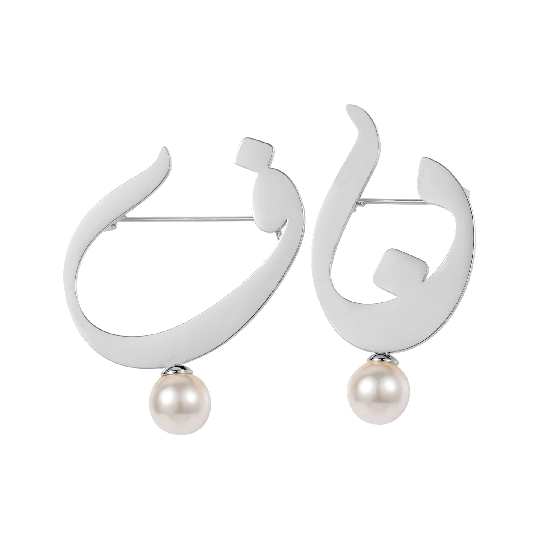 Arabic letter Freshwater Pearl Brooch