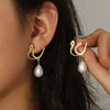 Arabic Letter Pearl Earrings