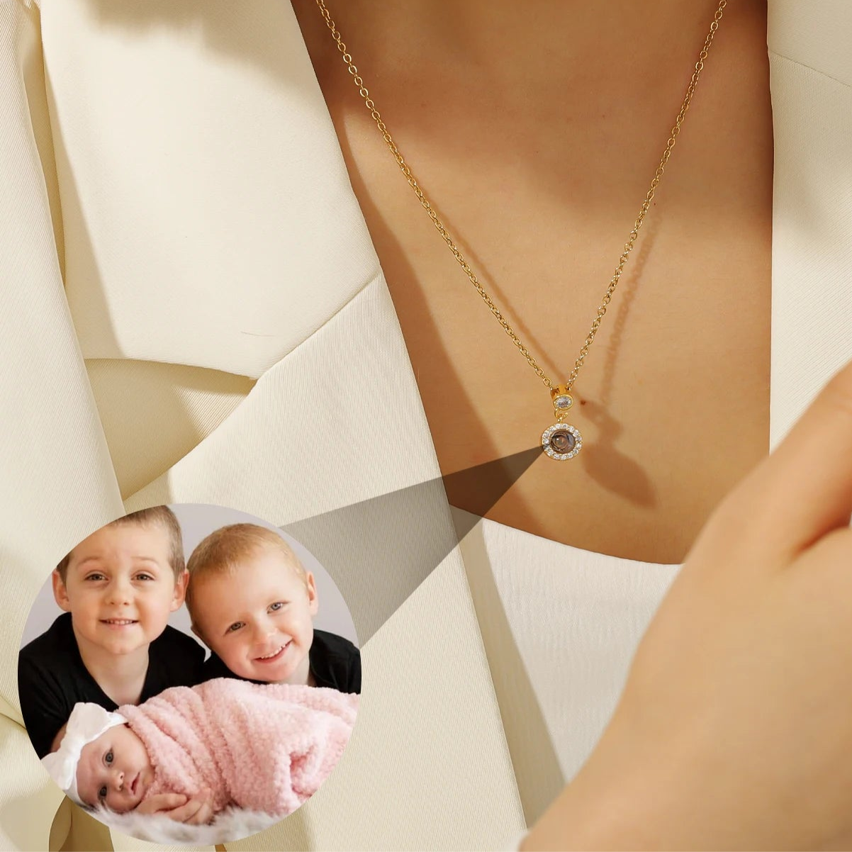 925 Silver Photo Projection Necklace