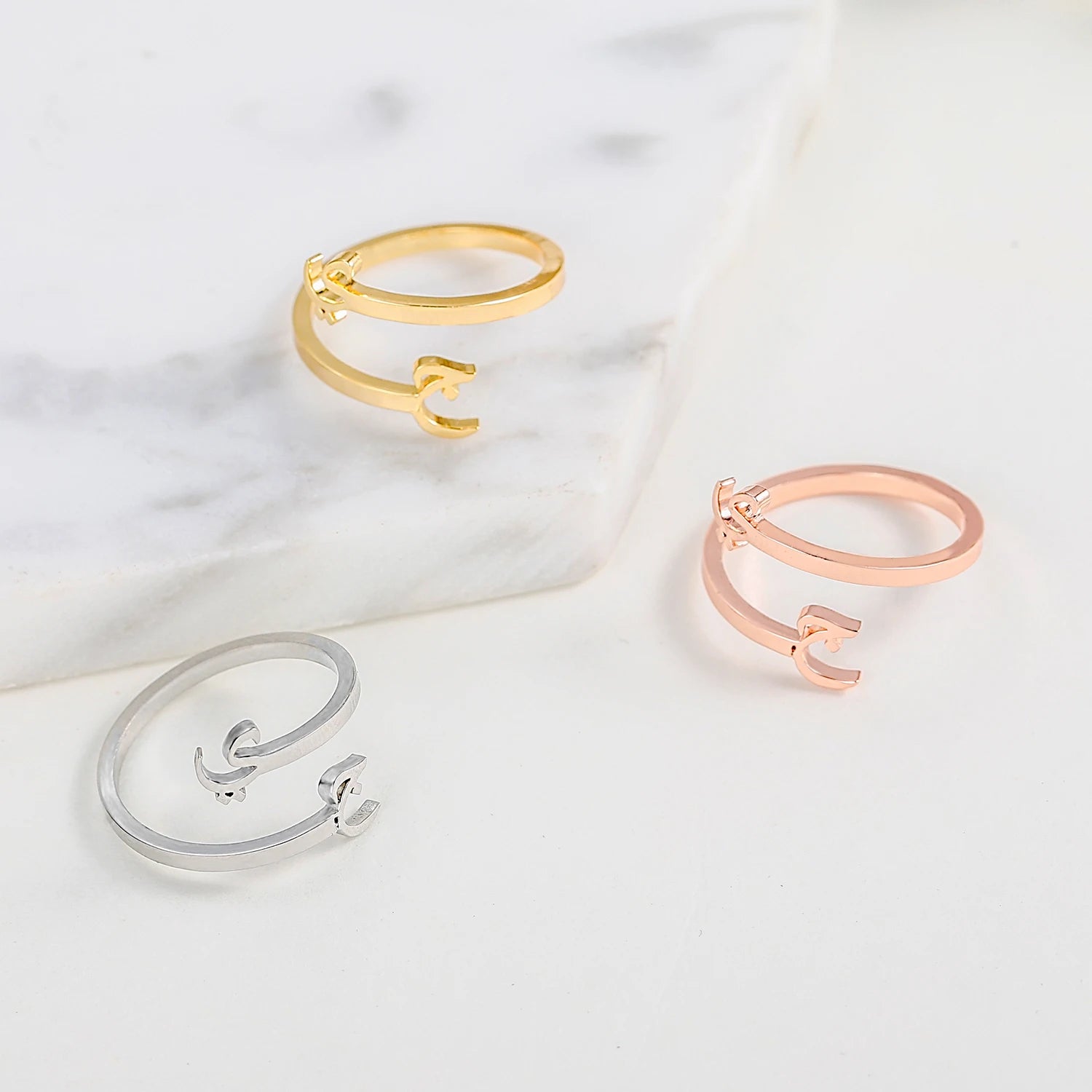 Customized Arabic Two Letter Ring